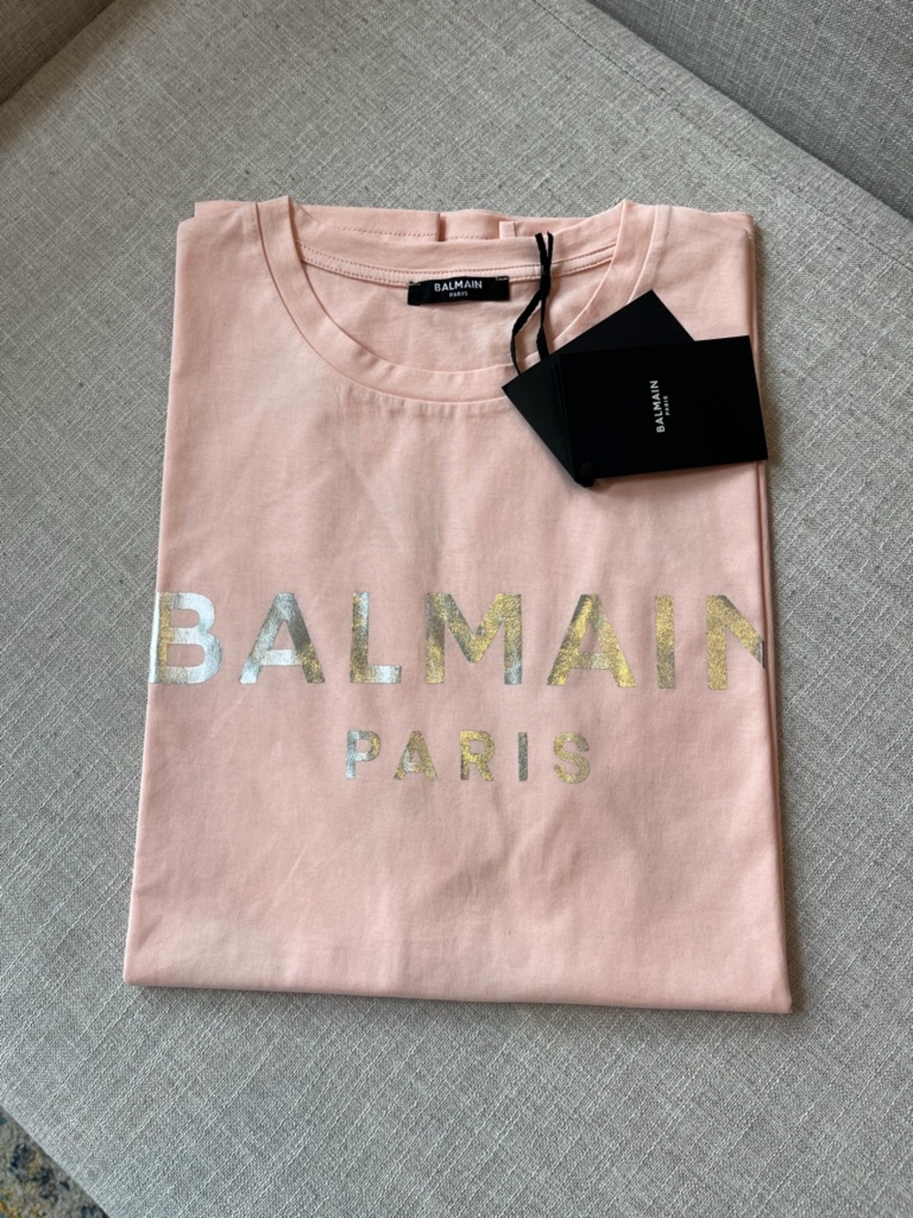 Balmain Pink Crewneck with Metallic Logo